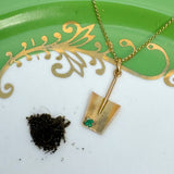 Lucky Clover Spade Pendant Charm, 15ct Gold