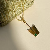 Lucky Clover Spade Pendant Charm, 15ct Gold