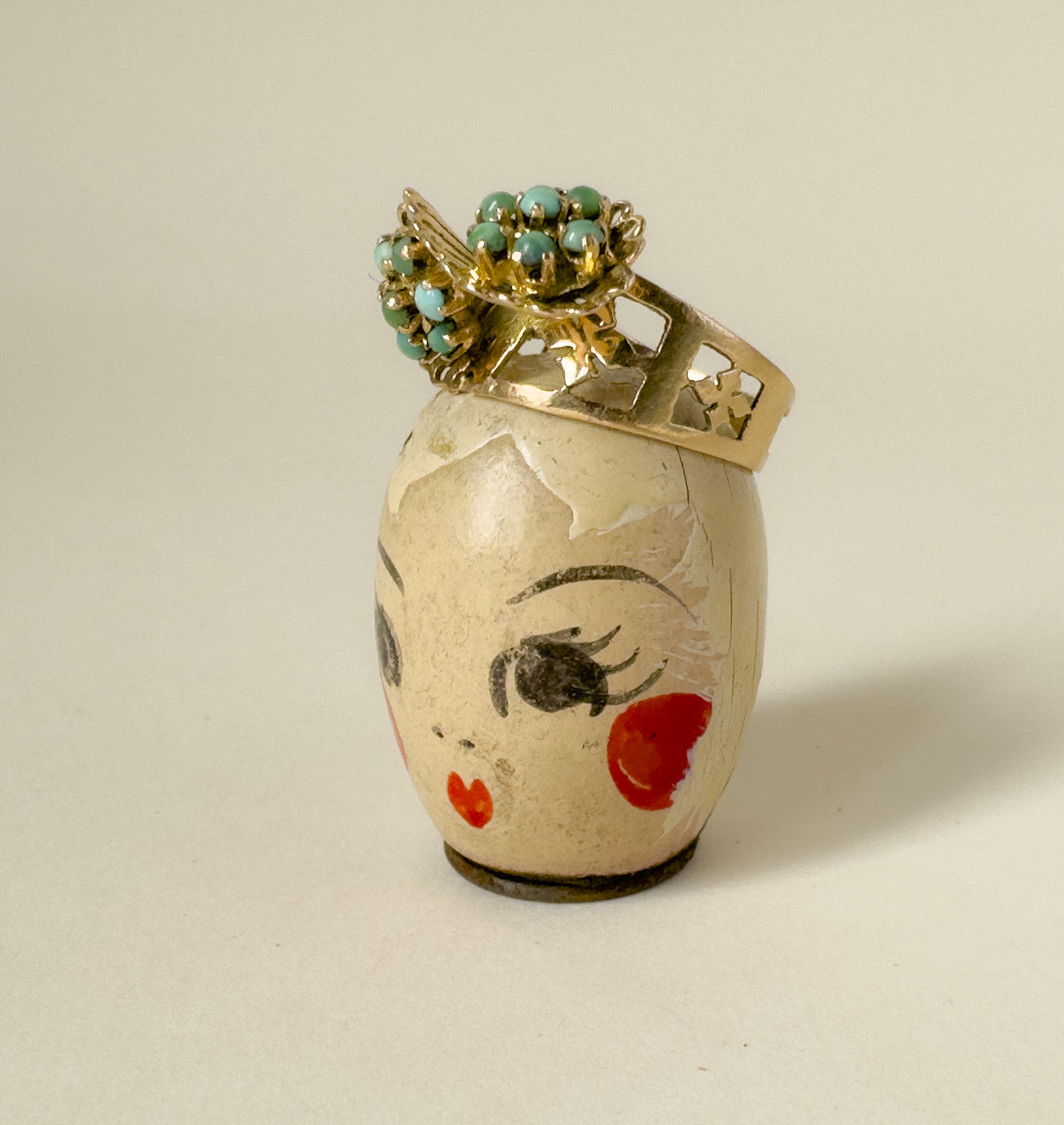 Unique vintage 14ct turquoise ring