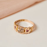 Antique Edwardian Ruby & Pearl Ring, 9ct Rose Gold