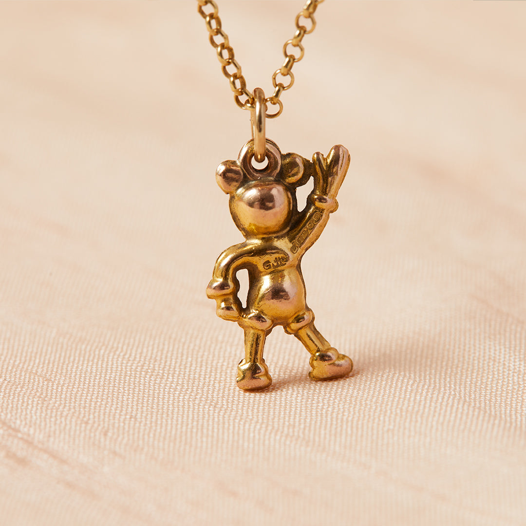 Gold Mickey Mouse necklace charm