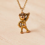 Gold Mickey Mouse necklace charm