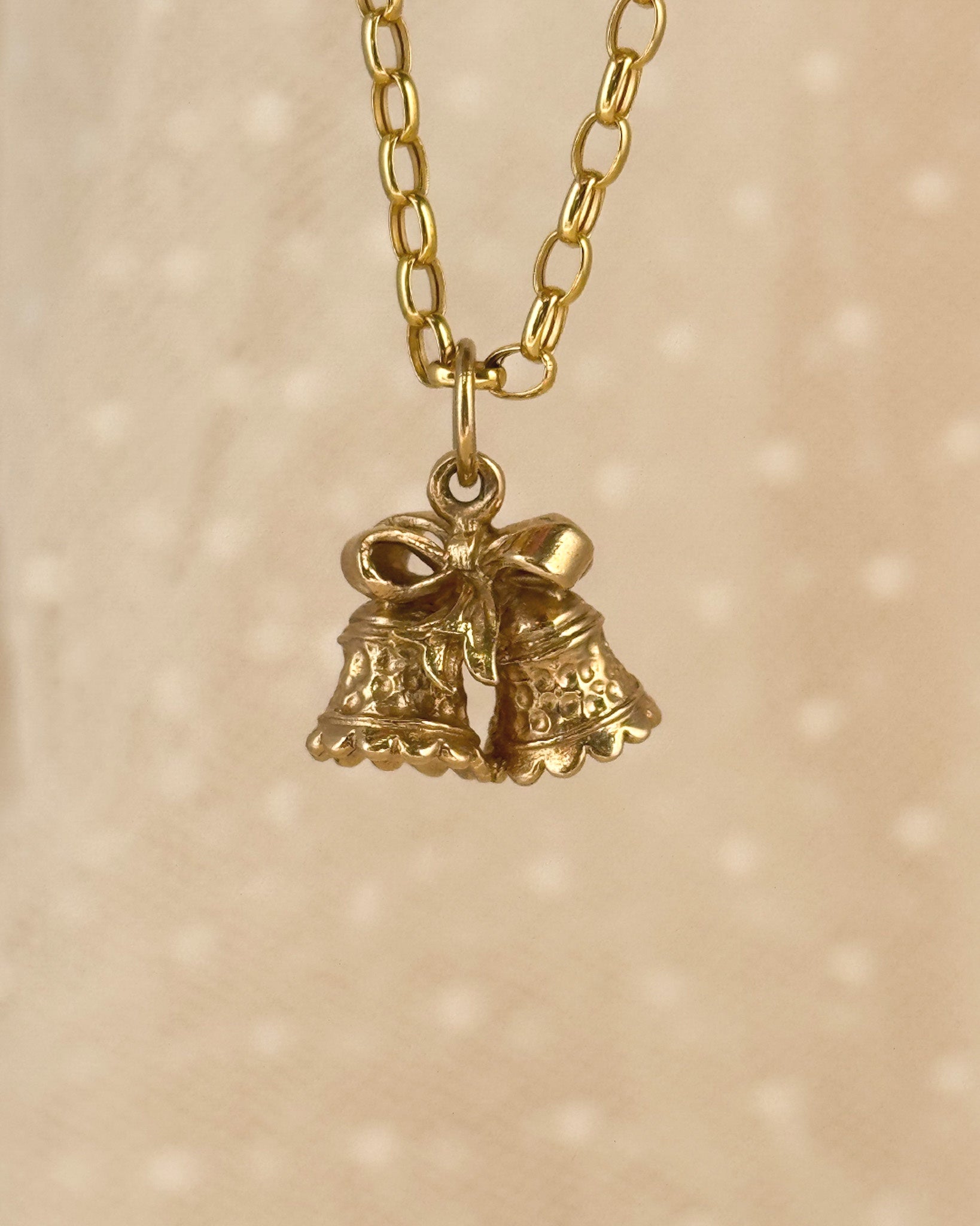 Vintage Wedding bell charm in 9ct gold