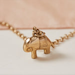9ct yellow gold charm of an elephant