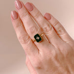 art deco style 9ct gold vintage diamond ring