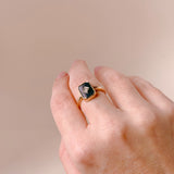 onyx art deco style vintage  ring