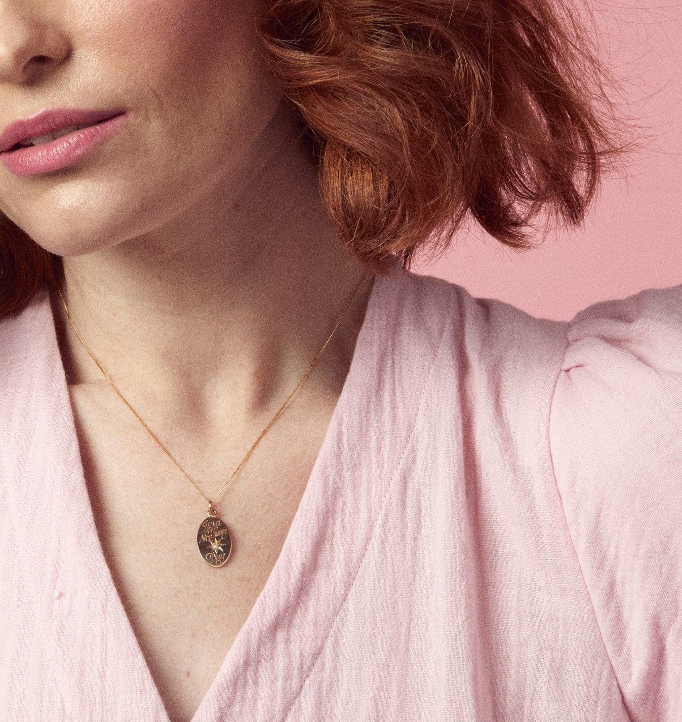 Diamond cut curb chain and keepsake pendant