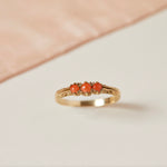 Vintage 3 stone coral ring 