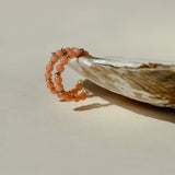 18ct yellow gold coral hoop earrings