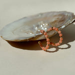 Vintage hoop coral earrings 