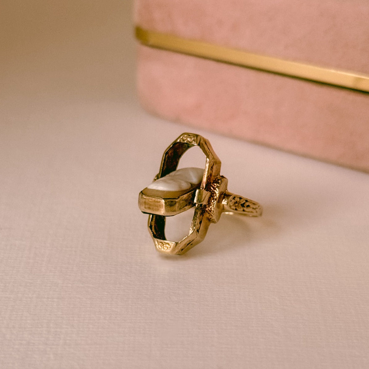 10ct swivel ring vintage 