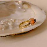 Victorian Coral & Diamond Ring, 18ct Gold