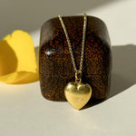 Victorian puffy heart necklace 15ct gold 