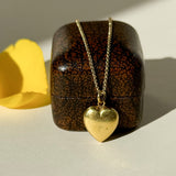 Victorian puffy heart necklace 15ct gold 