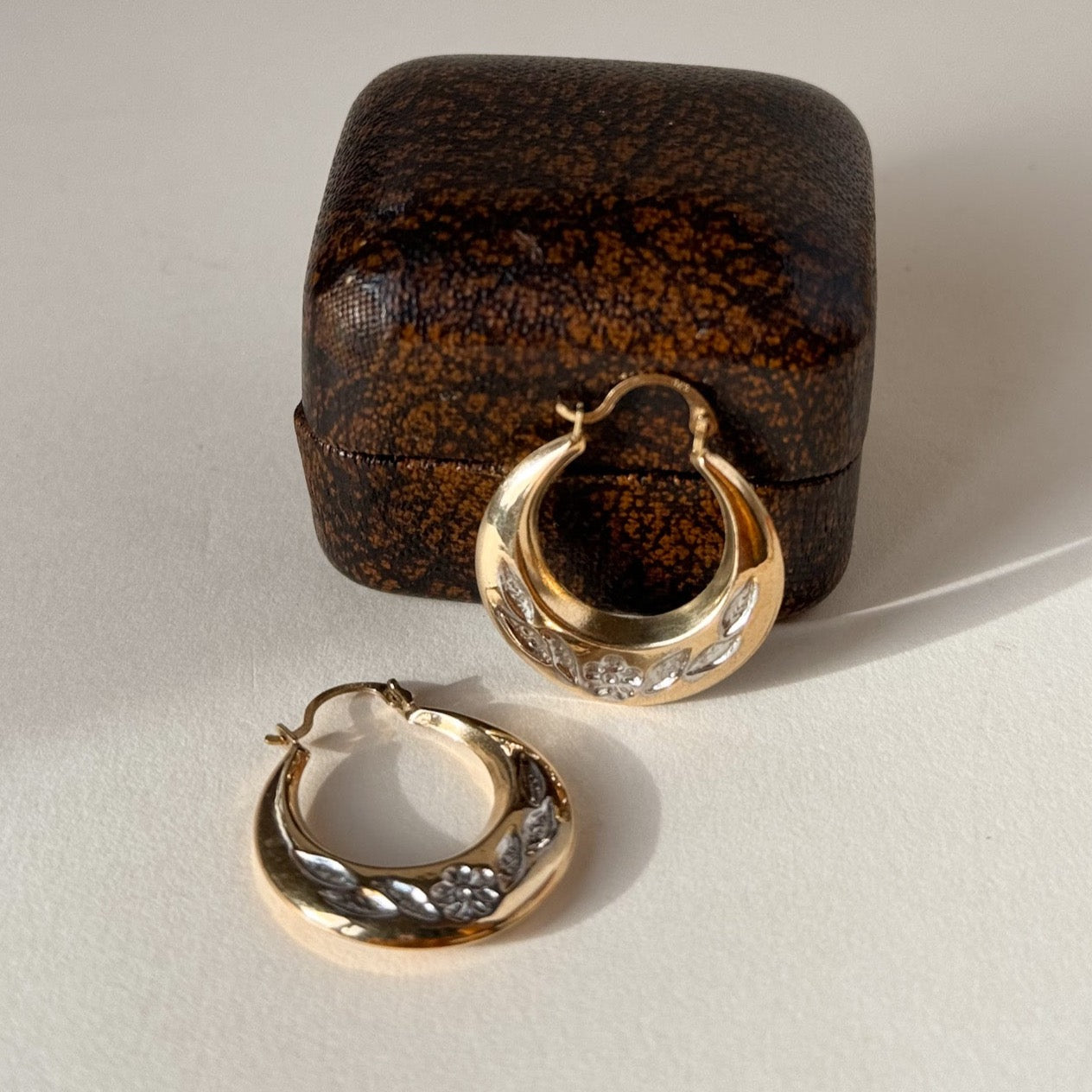 Vintage gold creole hoop earrings 