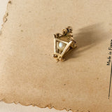 Vintage Pearl Lamp Charm, 9ct Gold
