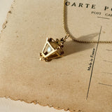 Vintage Pearl Lamp Charm, 9ct Gold