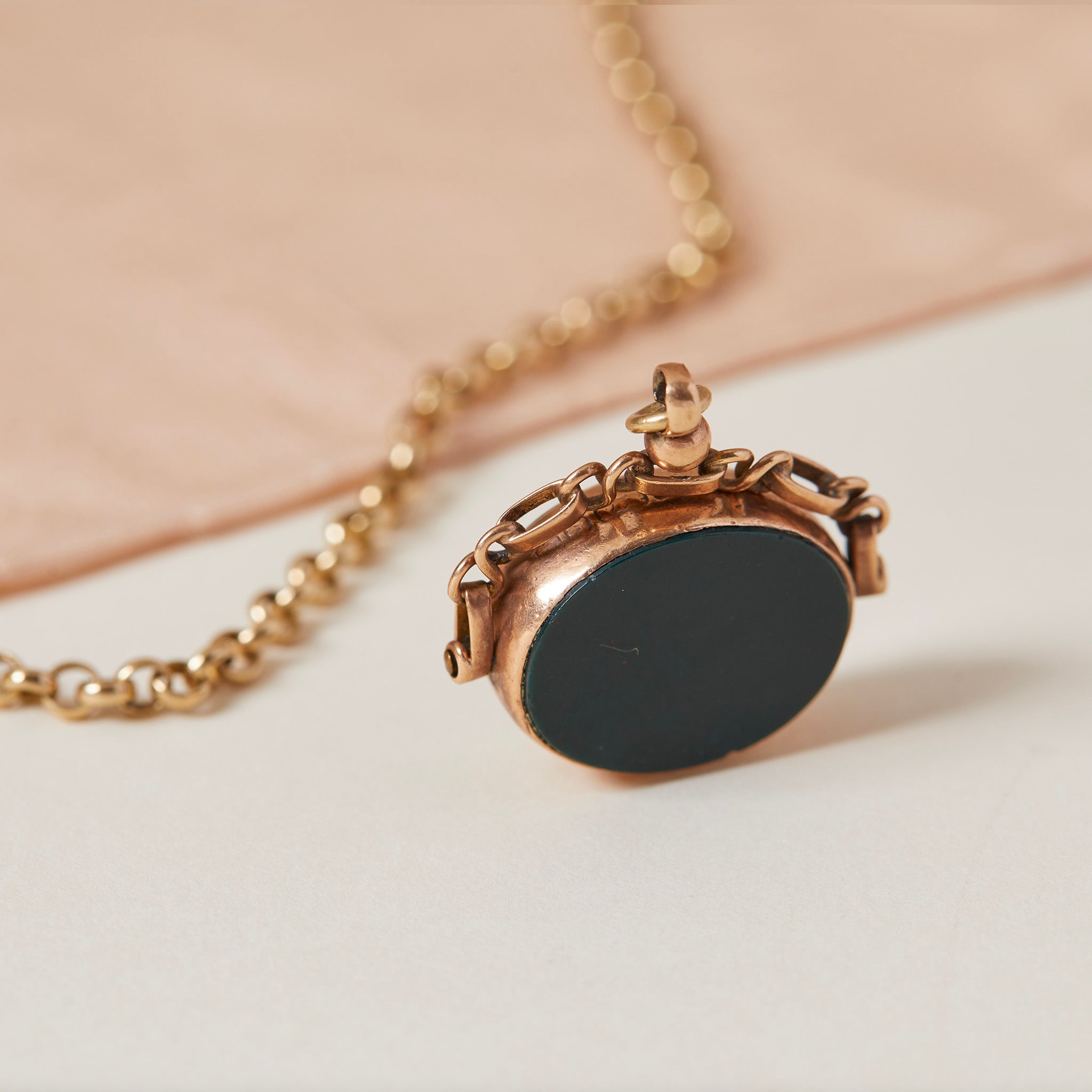 Rose gold antique spinner fob 
