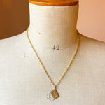 Gold vintage Lucky envelope necklace 