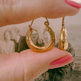 Good Times, Vintage Hoop Earrings, 9ct Gold