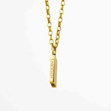 The Heirloom Bar, Name and Date Pendant. Solid Gold & Diamond