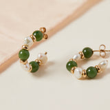 9ct vintage unique hoop pearl earrings 
