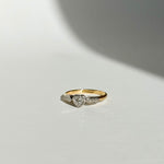 Vintage Diamond heart ring in yellow gold 