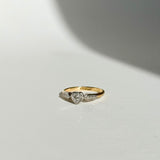 Vintage Diamond heart ring in yellow gold 