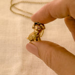 unique yellow gold vintage dog charm 