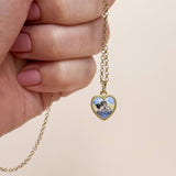 Vintage heart guardian angel 14ct gold charm 