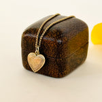 Edwardian floral engraved 9ct gold pendant 