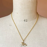 Vintage lion charm styling 