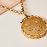 Antique Victorian Swallow Locket, 9ct Gold