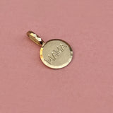 Mama, Hand Engraved, Solid Gold Pendant