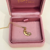 Antique 9ct Gold Man in the Moon & Pearl Flower Pendant Charm