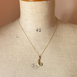 Antique 9ct Gold Man in the Moon & Pearl Flower Pendant Charm