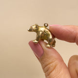 Bear jewelry charm in real gold 