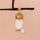 Mother Owl and Egg. Unique Vintage Pendant, 18ct Gold