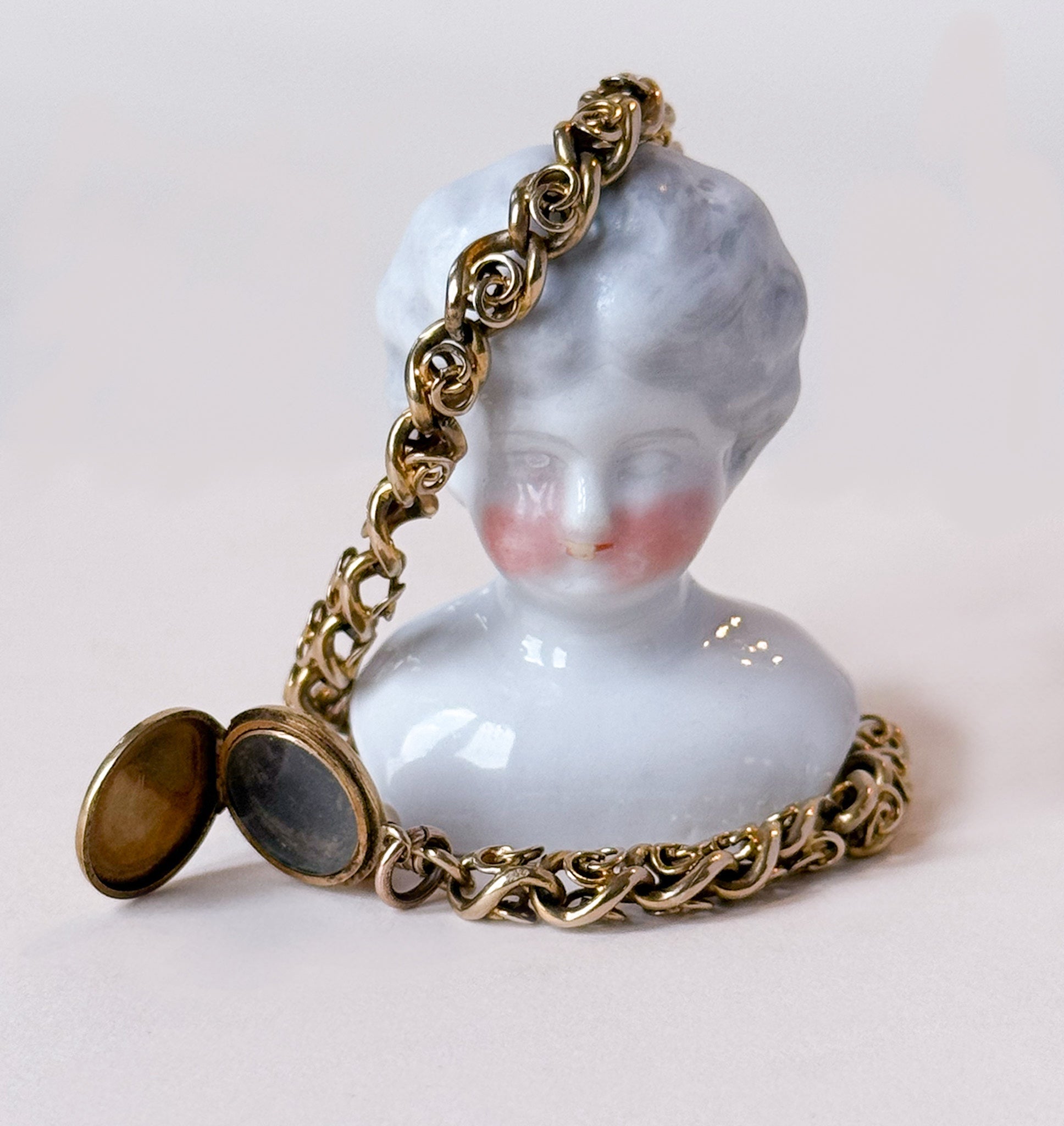 Victorian antique gold locket bracelet