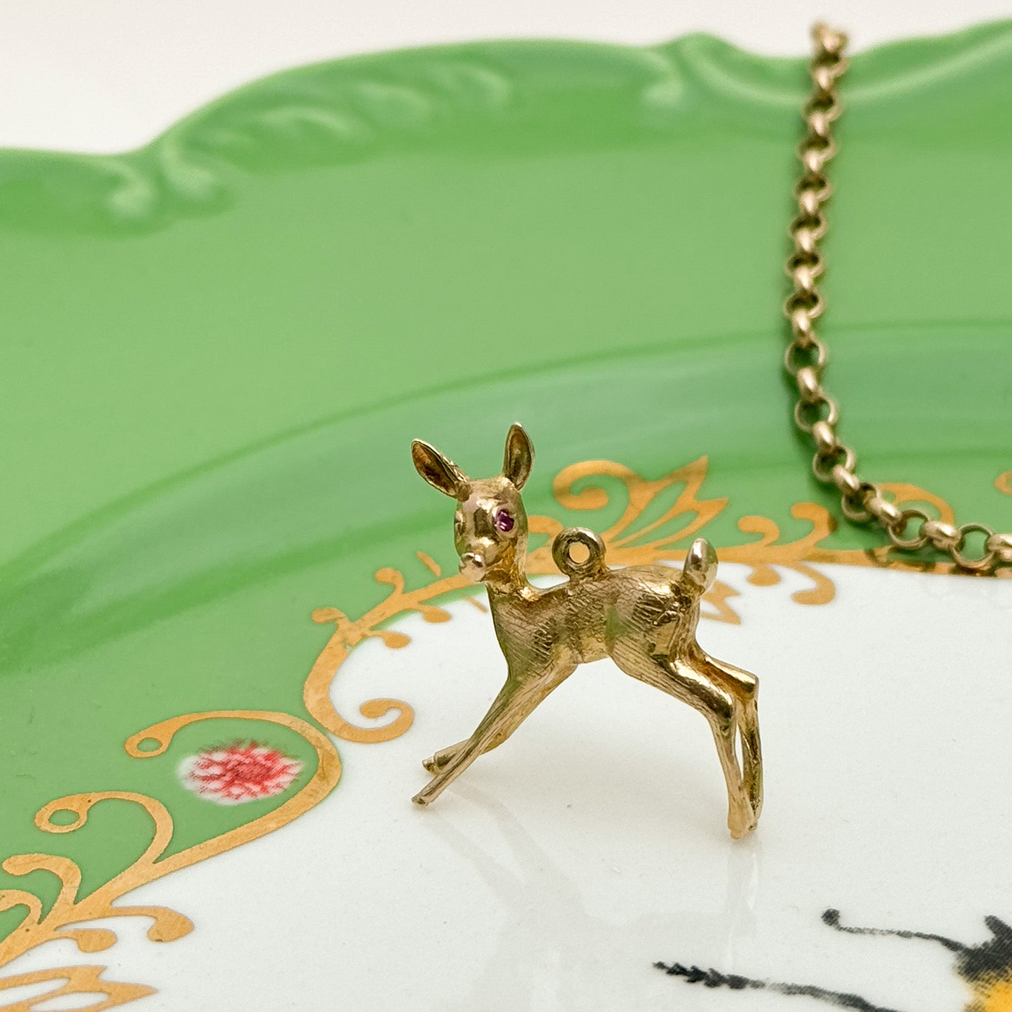 Georg Jensen deer fawn charm in solid gold 