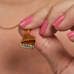 Unique vintage gold piano charm 