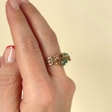 Unique mid century turquoise ring 