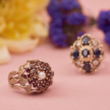 Vintage Garnet And Pearl Cocktail Ring, 9ct Gold