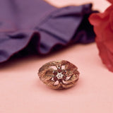Vintage Ruby And Diamond Flower Statement Ring, 9ct Gold