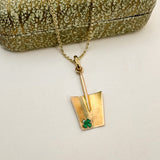 Lucky Clover Spade Pendant Charm, 15ct Gold