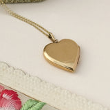 Textured Heart Vintage Locket, 9ct gold