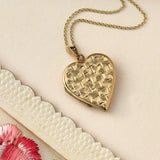 Textured Heart Vintage Locket, 9ct gold