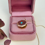 Antique 10ct Gold Turquoise Star-Set Locket.