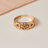 Antique Edwardian Ruby & Pearl Ring, 9ct Rose Gold