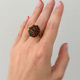 Sapphire Flower Vintage Cocktail Ring, 9ct Gold